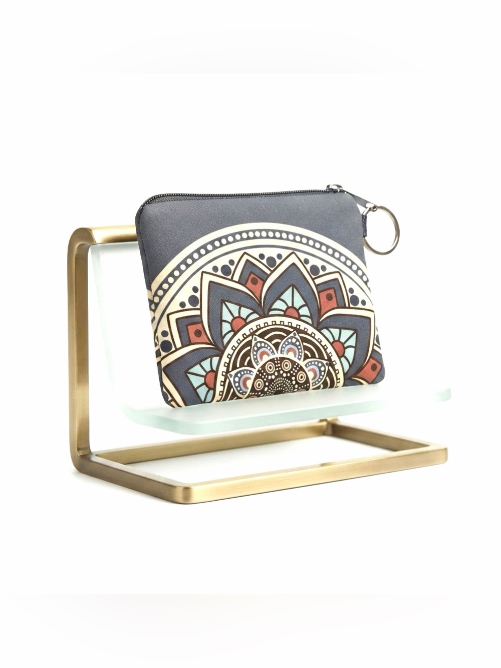 New Bohemian Mandala Graphic Blue Red Tan Artistic Multicolour Coin Purse